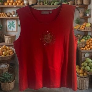 Pre Owned Women’s Croft & Barrow Sleeveless Top Tank Size XL Festive Comfort